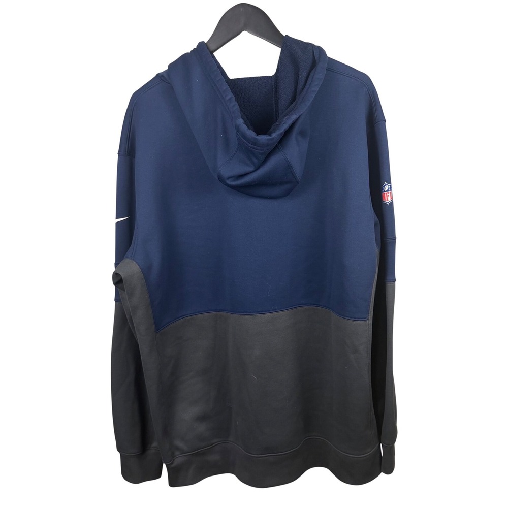 Nike NFL Dallas Cowboys Dri-FIT Hoodie Mens XL Navy Grey Colorblock Sweatshirt - Picture 2 of 9